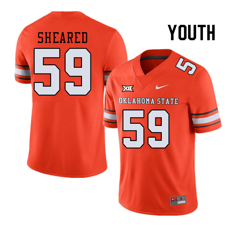 Youth #59 Martin Sheared Oklahoma State Cowboys College Football Jerseys Stitched-Alternate Orange - Click Image to Close